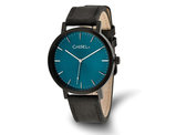 Chisel Black Plated Blue Dial Analog Watch with Leather Band